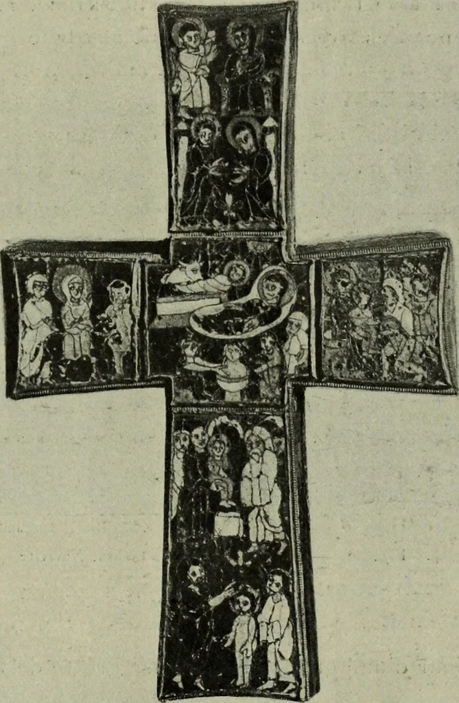 An illustration from L'art religieux du XIIe siècle en France : Etude sur les origines de l'iconographie du Moyen Age, 1922, leaf 76