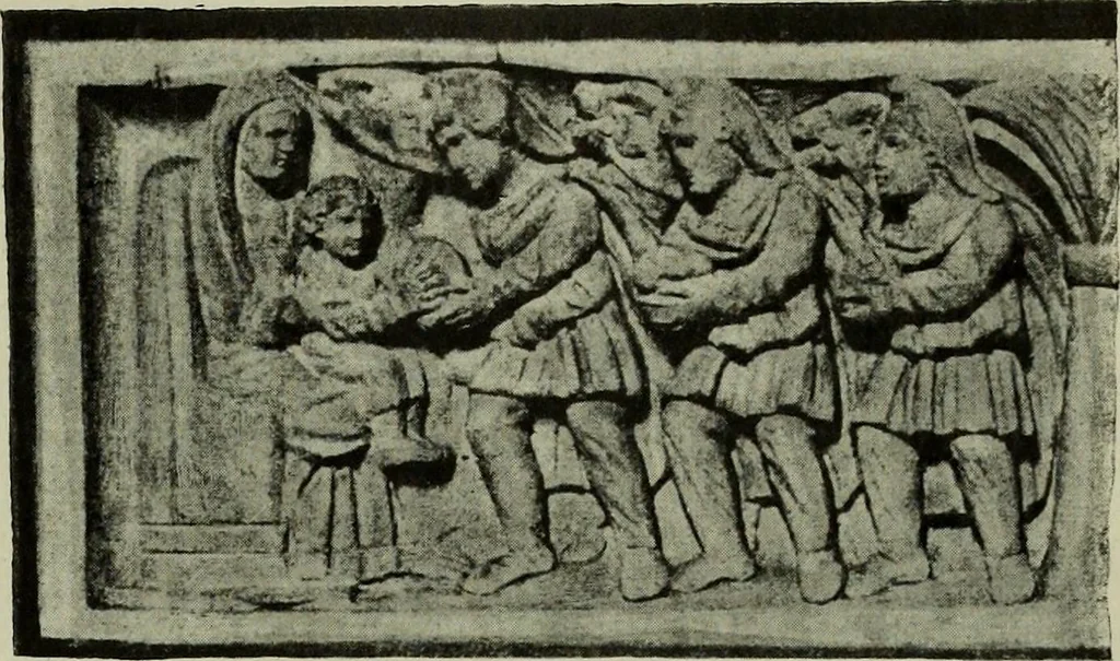 An illustration from L'art religieux du XIIe siècle en France : Etude sur les origines de l'iconographie du Moyen Age, 1922, leaf 78