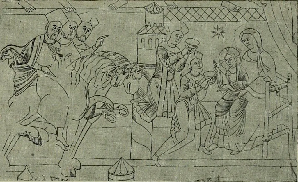 An illustration from L'art religieux du XIIe siècle en France : Etude sur les origines de l'iconographie du Moyen Age, 1922, leaf 82