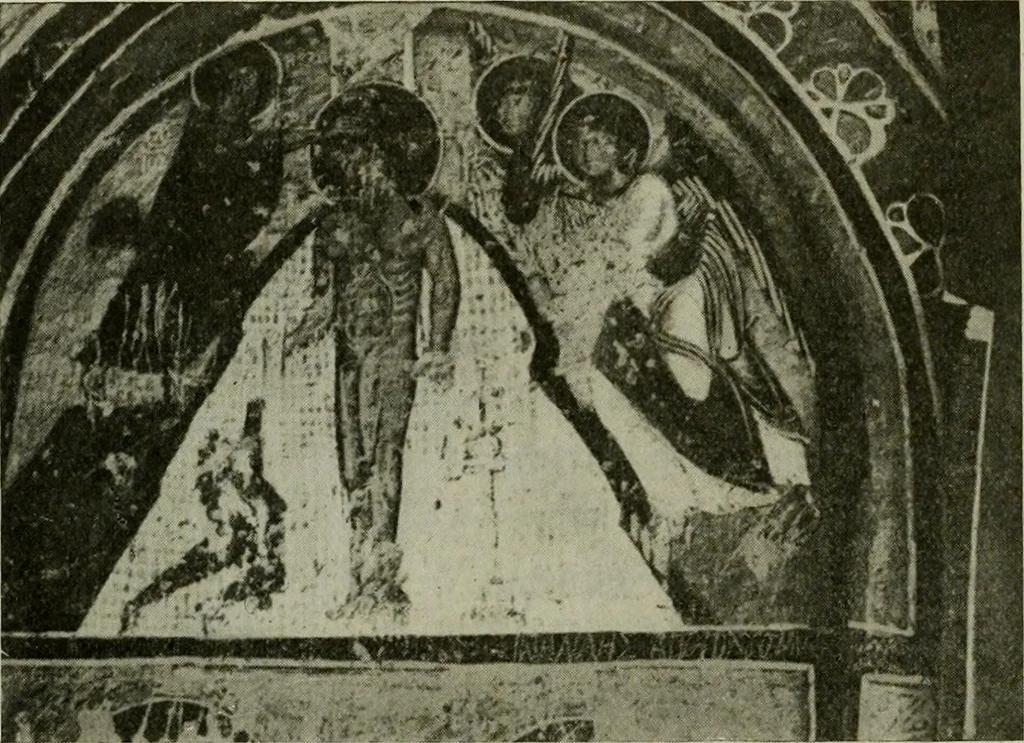 An illustration from L'art religieux du XIIe siècle en France : Etude sur les origines de l'iconographie du Moyen Age, 1922, leaf 87