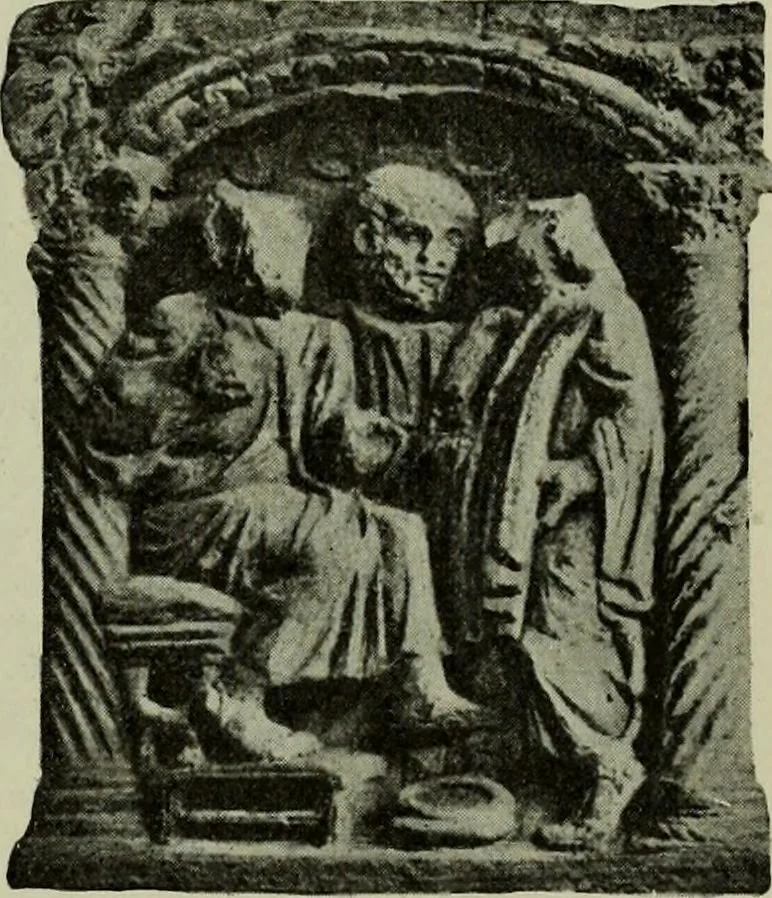 An illustration from L'art religieux du XIIe siècle en France : Etude sur les origines de l'iconographie du Moyen Age, 1922, leaf 90