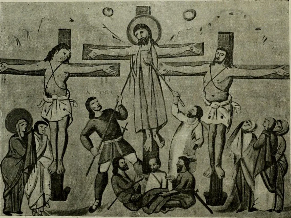 An illustration from L'art religieux du XIIe siècle en France : Etude sur les origines de l'iconographie du Moyen Age, 1922, leaf 93