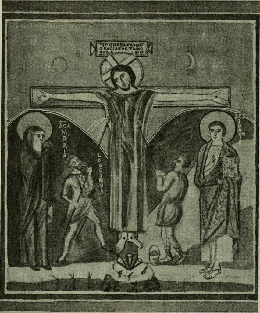 An illustration from L'art religieux du XIIe siècle en France : Etude sur les origines de l'iconographie du Moyen Age, 1922, leaf 94
