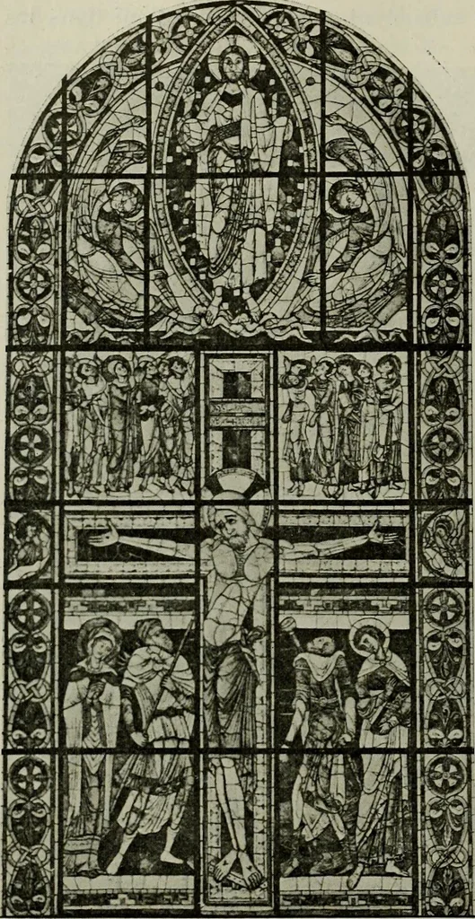 An illustration from L'art religieux du XIIe siècle en France : Etude sur les origines de l'iconographie du Moyen Age, 1922, leaf 97