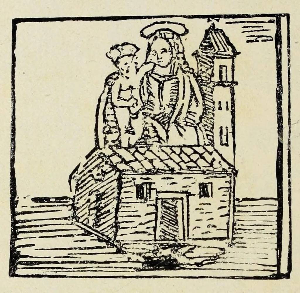 An illustration from La S. casa di Loreto secondo un affresco di Gubbio, 1907, leaf 100