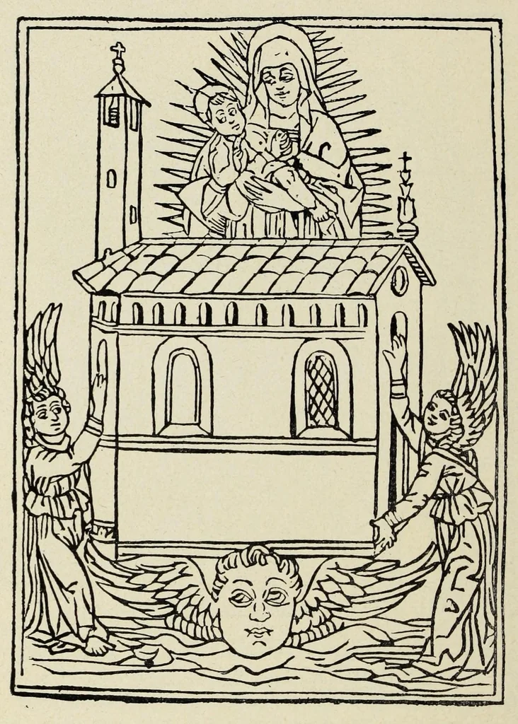 An illustration from La S. casa di Loreto secondo un affresco di Gubbio, 1907, leaf 80