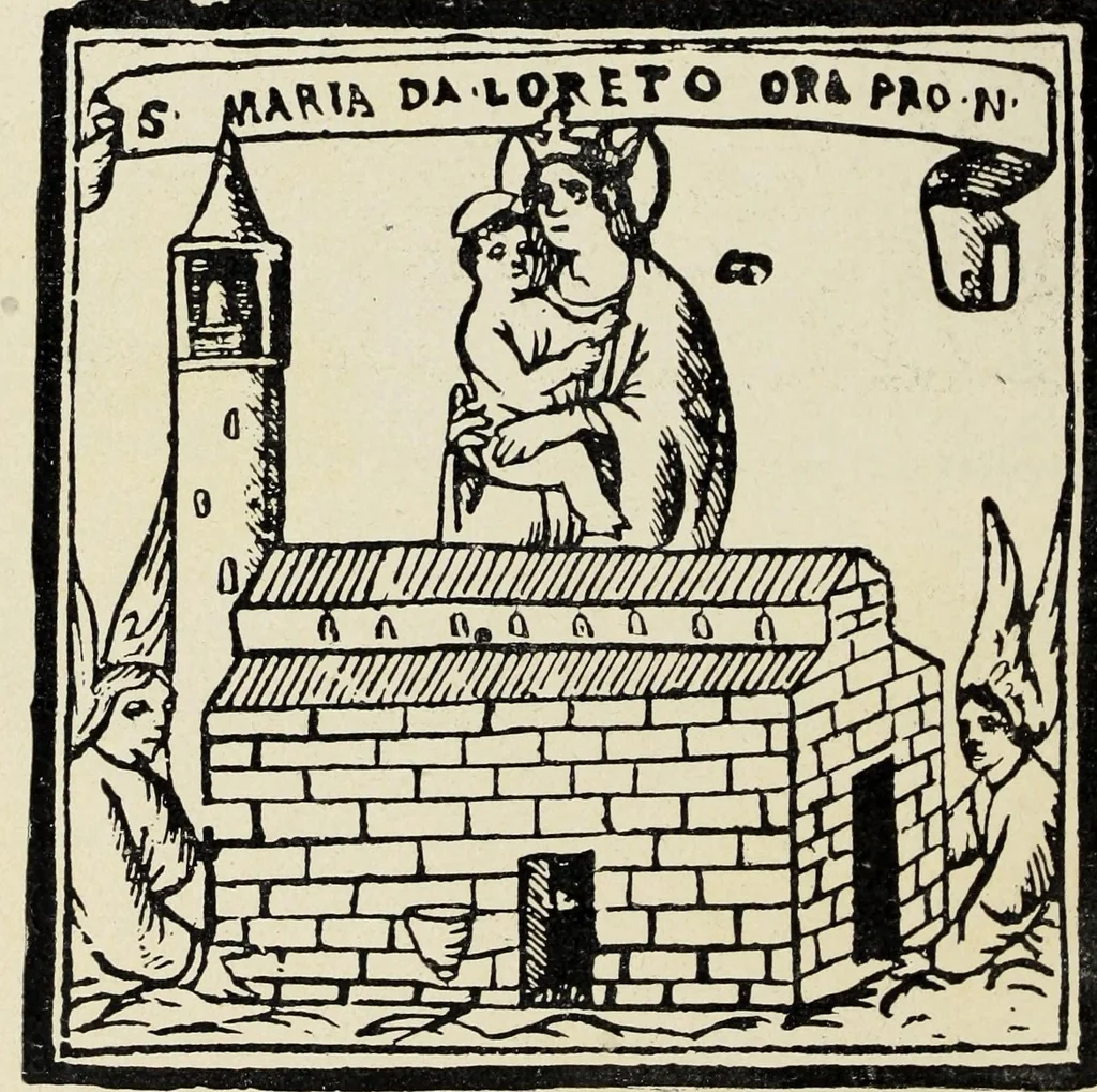 An illustration from La S. casa di Loreto secondo un affresco di Gubbio, 1907, leaf 98