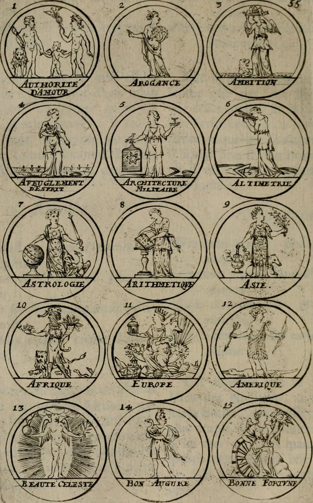 An illustration from La science des hieroglyphes, ou, L'art d'exprimer par des figures symboliques, les vertus, les vices, les passions & les moeurs &c. avec diférentes [sic] devices historiques : ouvrage utile aux peintres, aux statuaires, aux graveurs & aux amateurs des arts qui dépendent du dessein, 1736, leaf 103