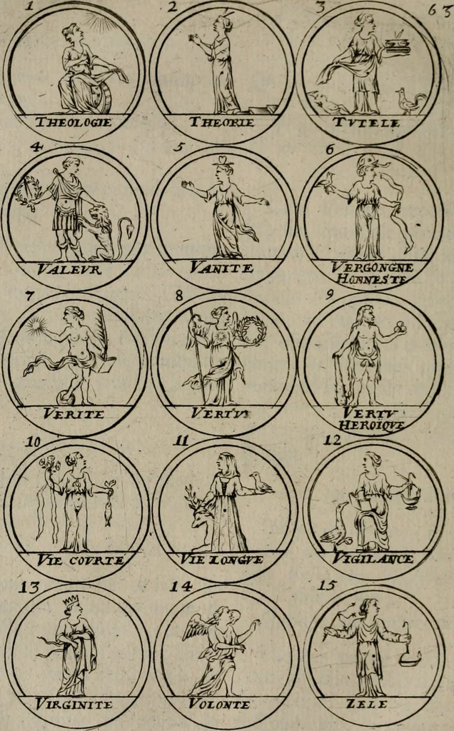 An illustration from La science des hieroglyphes, ou, L'art d'exprimer par des figures symboliques, les vertus, les vices, les passions & les moeurs &c. avec diférentes [sic] devices historiques : ouvrage utile aux peintres, aux statuaires, aux graveurs & aux amateurs des arts qui dépendent du dessein, 1736, leaf 115