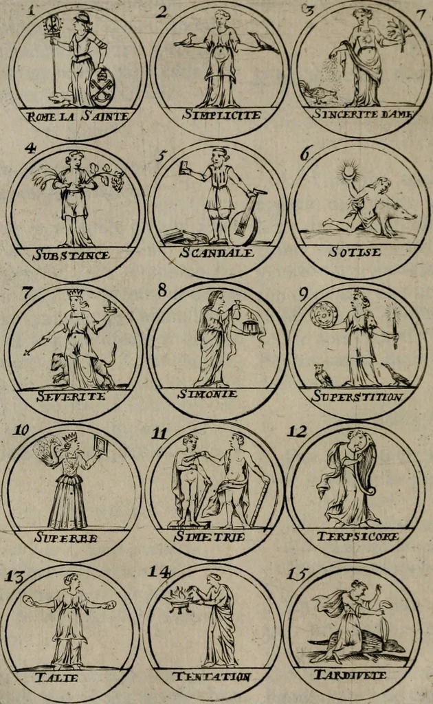 An illustration from La science des hieroglyphes, ou, L'art d'exprimer par des figures symboliques, les vertus, les vices, les passions & les moeurs &c. avec diférentes [sic] devices historiques : ouvrage utile aux peintres, aux statuaires, aux graveurs & aux amateurs des arts qui dépendent du dessein, 1736, leaf 127