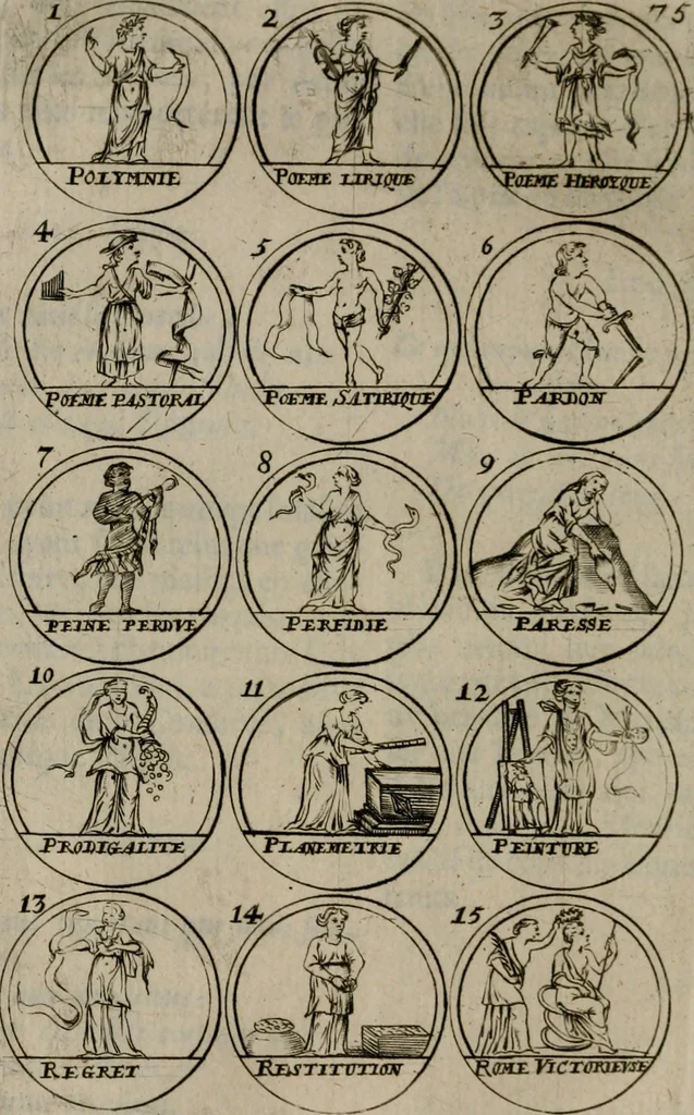 An illustration from La science des hieroglyphes, ou, L'art d'exprimer par des figures symboliques, les vertus, les vices, les passions & les moeurs &c. avec diférentes [sic] devices historiques : ouvrage utile aux peintres, aux statuaires, aux graveurs & aux amateurs des arts qui dépendent du dessein, 1736, leaf 133