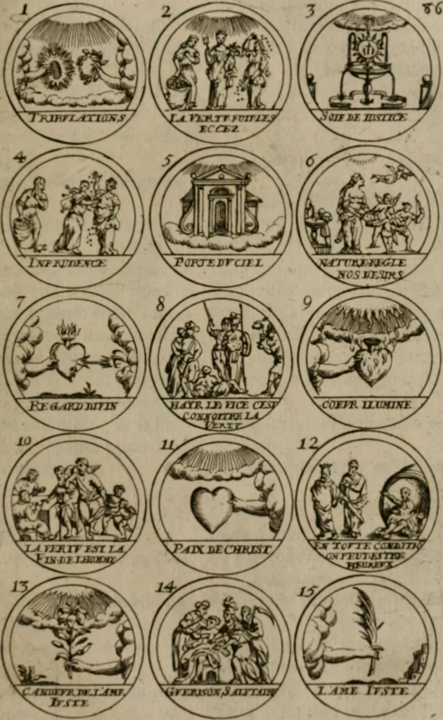 An illustration from La science des hieroglyphes, ou, L'art d'exprimer par des figures symboliques, les vertus, les vices, les passions & les moeurs &c. avec diférentes [sic] devices historiques : ouvrage utile aux peintres, aux statuaires, aux graveurs & aux amateurs des arts qui dépendent du dessein, 1736, leaf 150