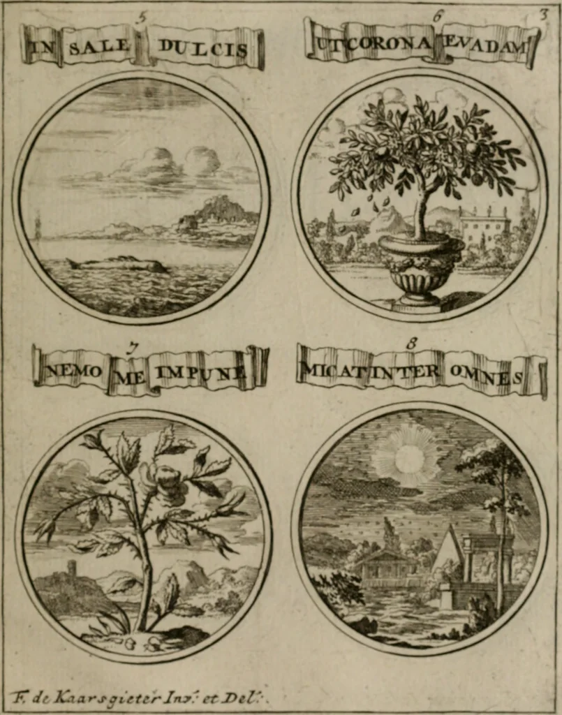 An illustration from La science des hieroglyphes, ou, L'art d'exprimer par des figures symboliques, les vertus, les vices, les passions & les moeurs &c. avec diférentes [sic] devices historiques : ouvrage utile aux peintres, aux statuaires, aux graveurs & aux amateurs des arts qui dépendent du dessein, 1736, leaf 200