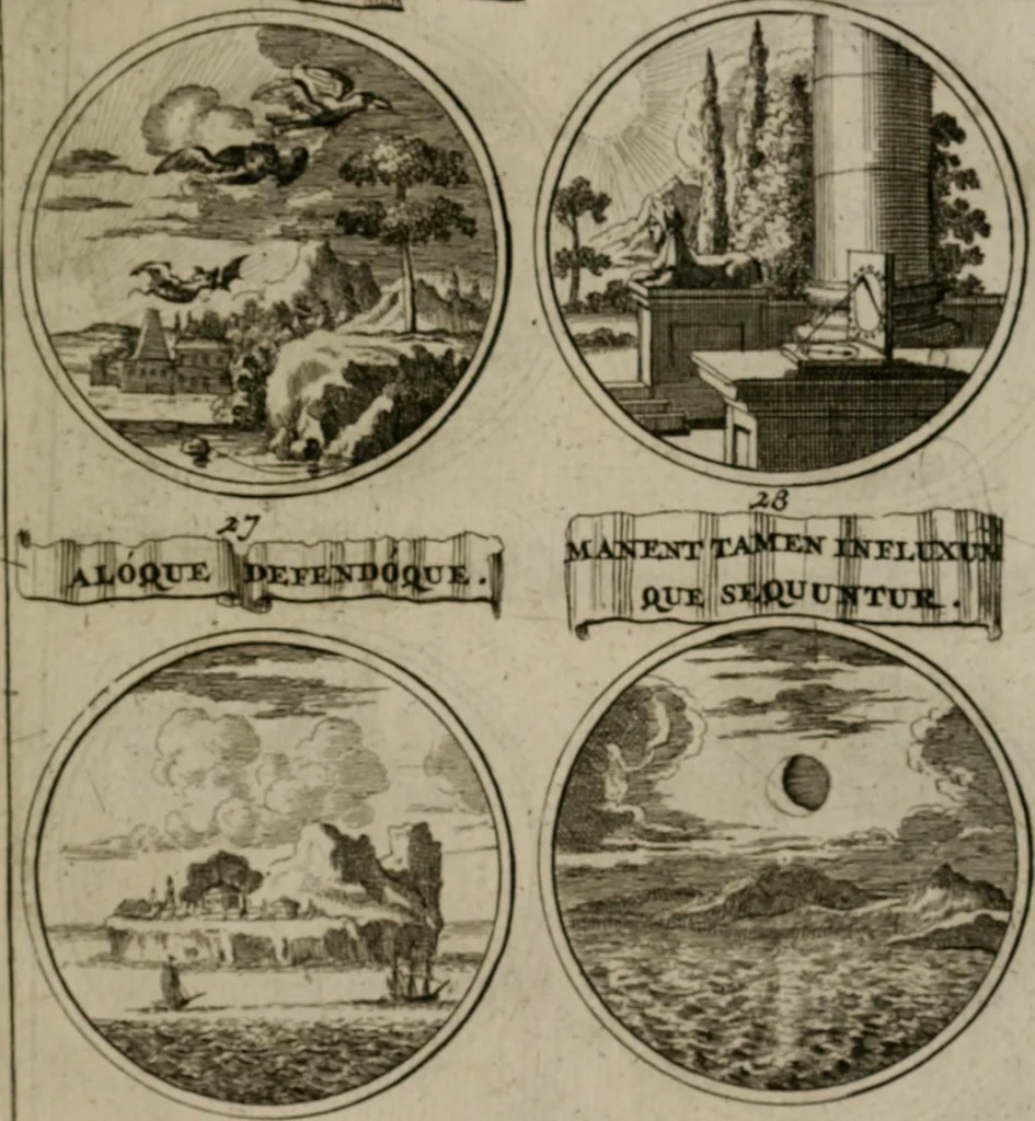 An illustration from La science des hieroglyphes, ou, L'art d'exprimer par des figures symboliques, les vertus, les vices, les passions & les moeurs &c. avec diférentes [sic] devices historiques : ouvrage utile aux peintres, aux statuaires, aux graveurs & aux amateurs des arts qui dépendent du dessein, 1736, leaf 210