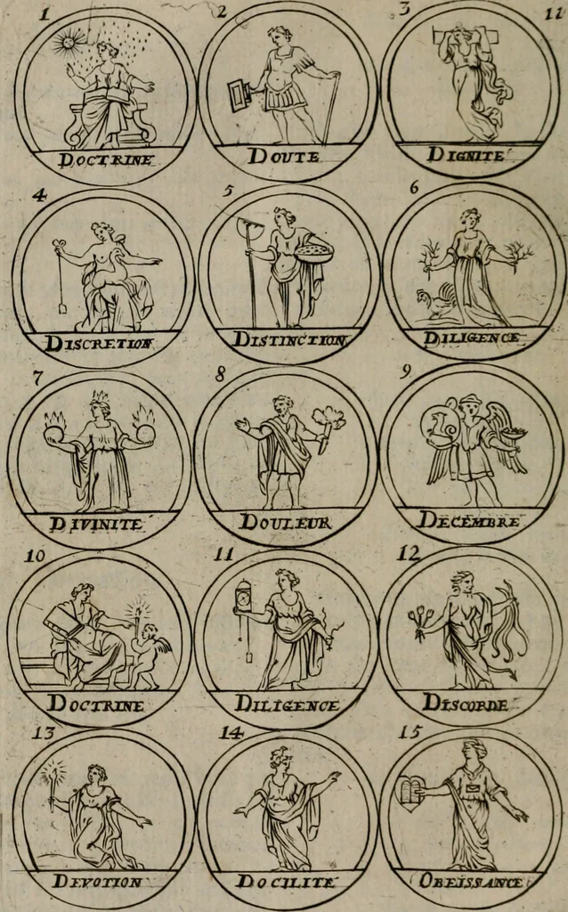 An illustration from La science des hieroglyphes, ou, L'art d'exprimer par des figures symboliques, les vertus, les vices, les passions & les moeurs &c. avec diférentes [sic] devices historiques : ouvrage utile aux peintres, aux statuaires, aux graveurs & aux amateurs des arts qui dépendent du dessein, 1736, leaf 29