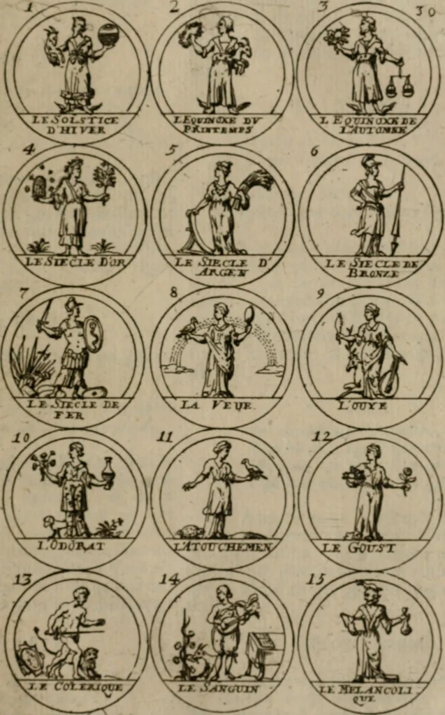 An illustration from La science des hieroglyphes, ou, L'art d'exprimer par des figures symboliques, les vertus, les vices, les passions & les moeurs &c. avec diférentes [sic] devices historiques : ouvrage utile aux peintres, aux statuaires, aux graveurs & aux amateurs des arts qui dépendent du dessein, 1736, leaf 62