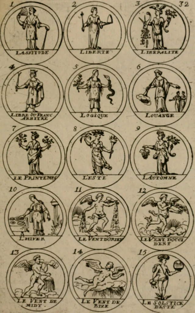 An illustration from La science des hieroglyphes, ou, L'art d'exprimer par des figures symboliques, les vertus, les vices, les passions & les moeurs &c. avec diférentes [sic] devices historiques : ouvrage utile aux peintres, aux statuaires, aux graveurs & aux amateurs des arts qui dépendent du dessein, 1736, leaf 66