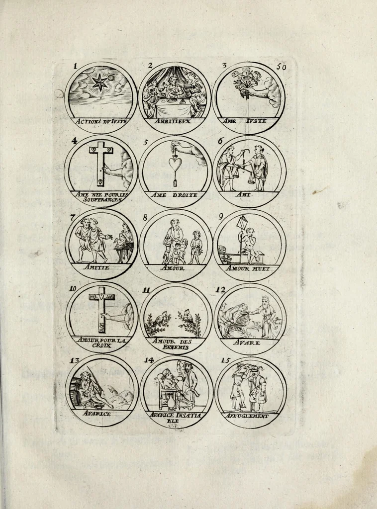 An illustration from La science des hieroglyphes, ou, L'art d'exprimer par des figures symboliques, les vertus, les vices, les passions & les mœurs, &c. : avec diferentes devises historiques : ouvrage utile aux peintres, aux statuaires, aux graveurs & aux amateurs des arts qui dépendent du dessein, 1736, leaf 103
