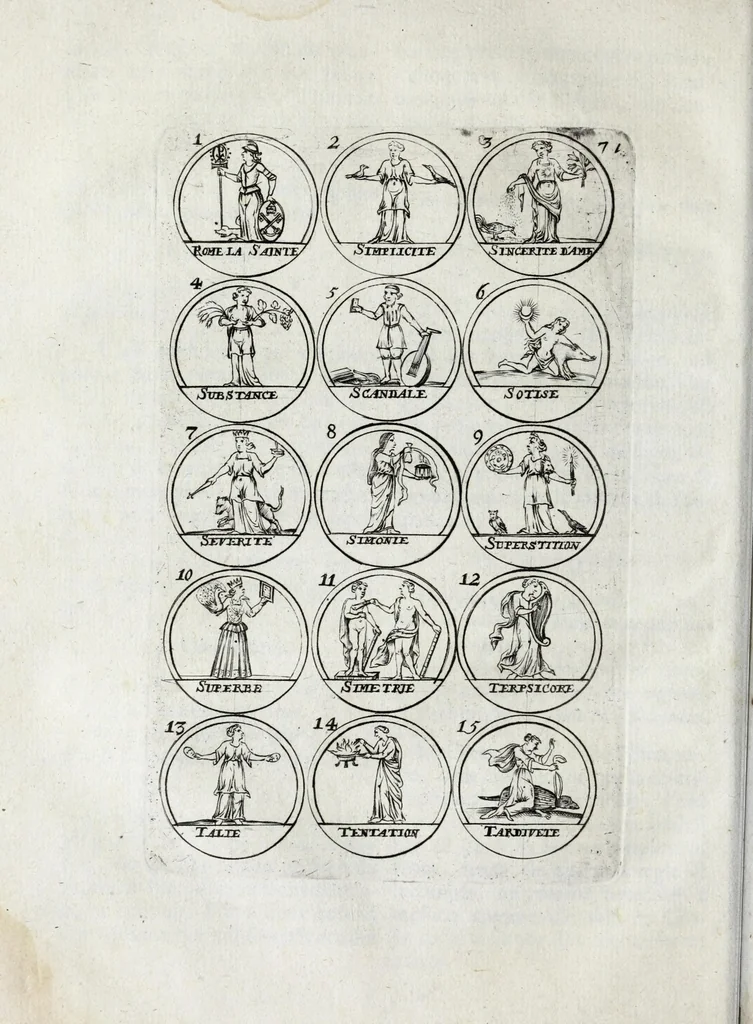 An illustration from La science des hieroglyphes, ou, L'art d'exprimer par des figures symboliques, les vertus, les vices, les passions & les mœurs, &c. : avec diferentes devises historiques : ouvrage utile aux peintres, aux statuaires, aux graveurs & aux amateurs des arts qui dépendent du dessein, 1736, leaf 134