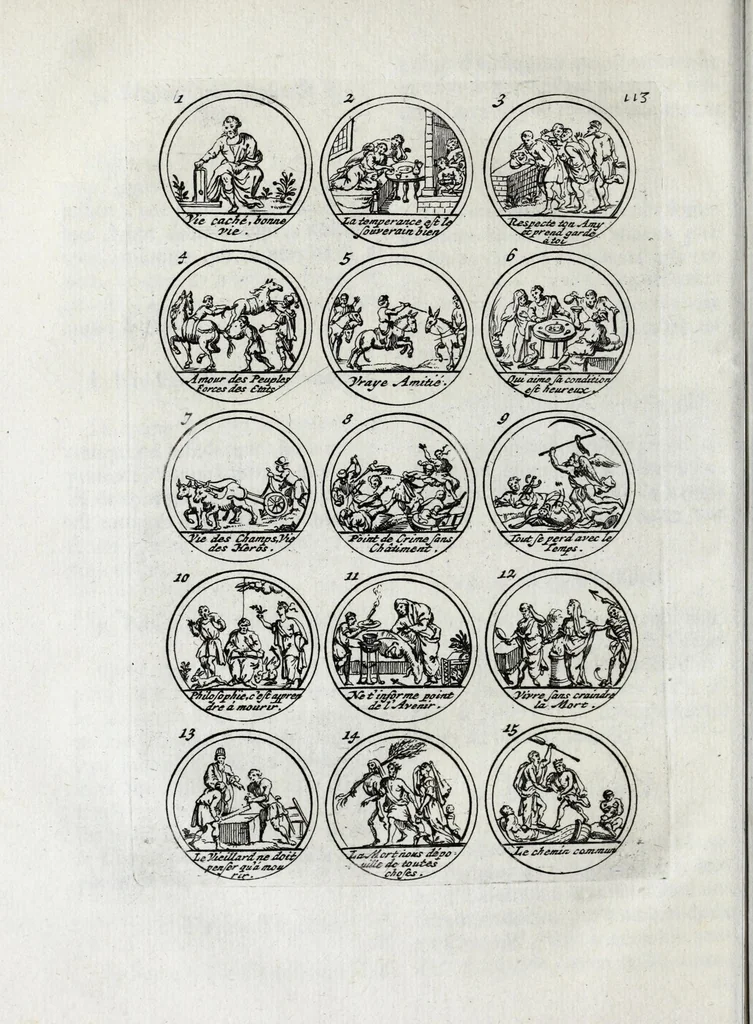 An illustration from La science des hieroglyphes, ou, L'art d'exprimer par des figures symboliques, les vertus, les vices, les passions & les mœurs, &c. : avec diferentes devises historiques : ouvrage utile aux peintres, aux statuaires, aux graveurs & aux amateurs des arts qui dépendent du dessein, 1736, leaf 206