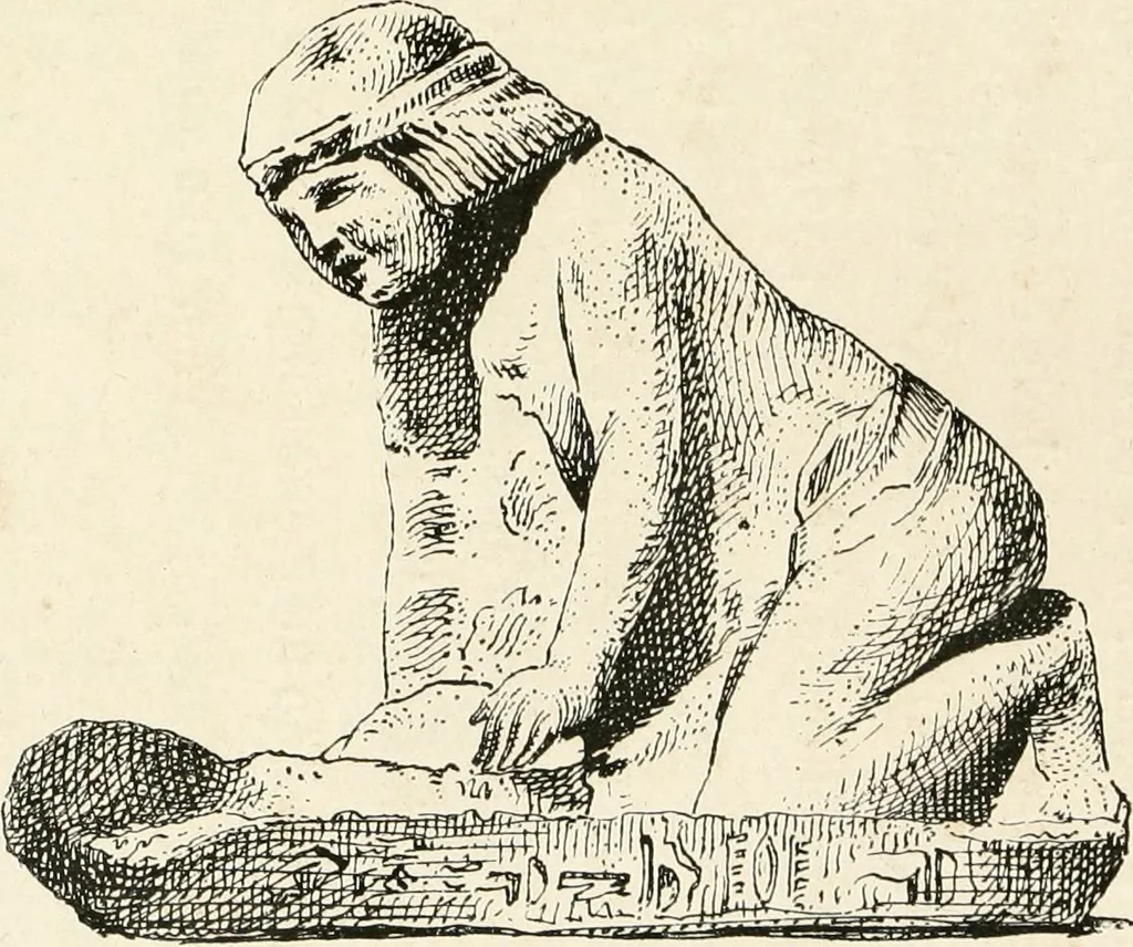 An illustration from La sculpture égyptienne, 1876, leaf 100
