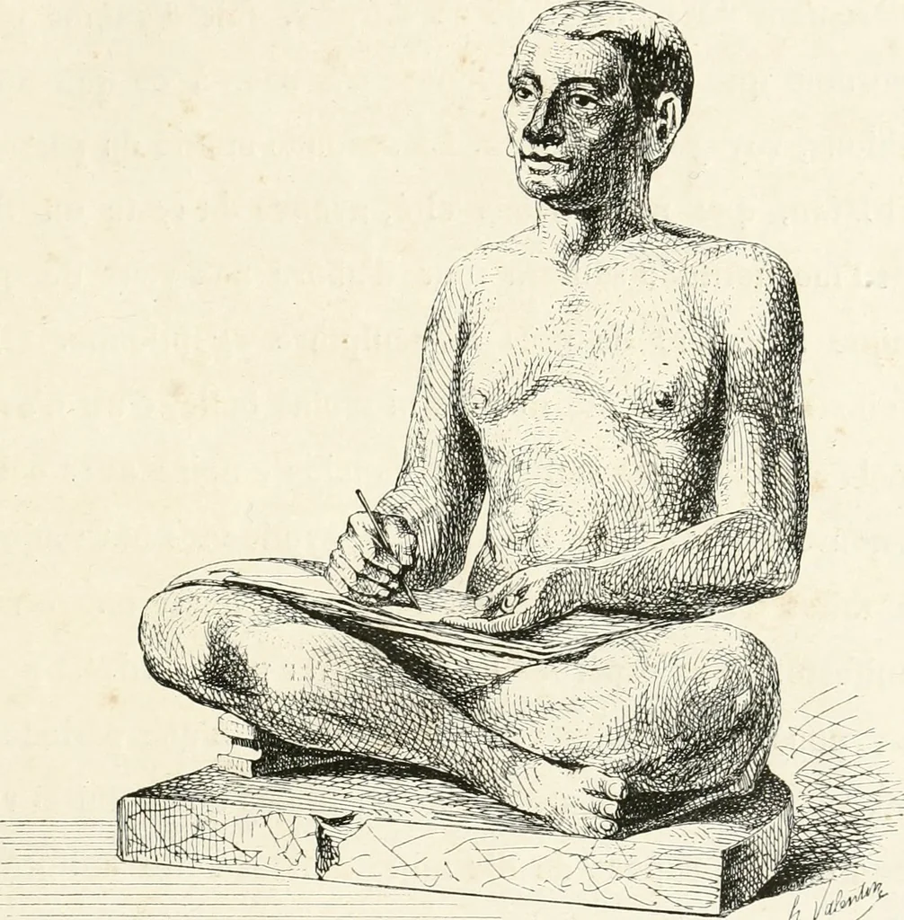 An illustration from La sculpture égyptienne, 1876, leaf 22