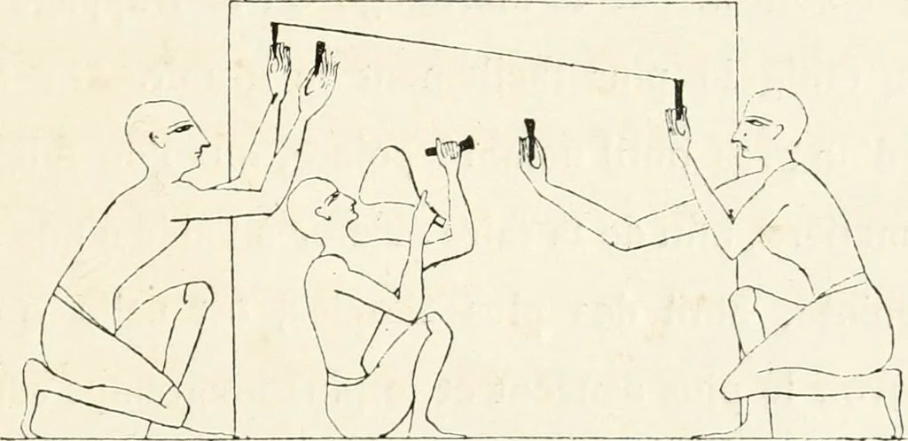 An illustration from La sculpture égyptienne, 1876, leaf 32