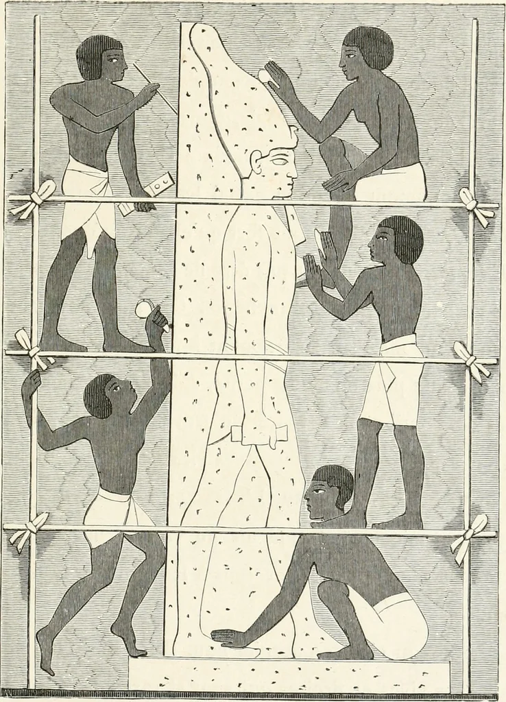 An illustration from La sculpture égyptienne, 1876, leaf 34