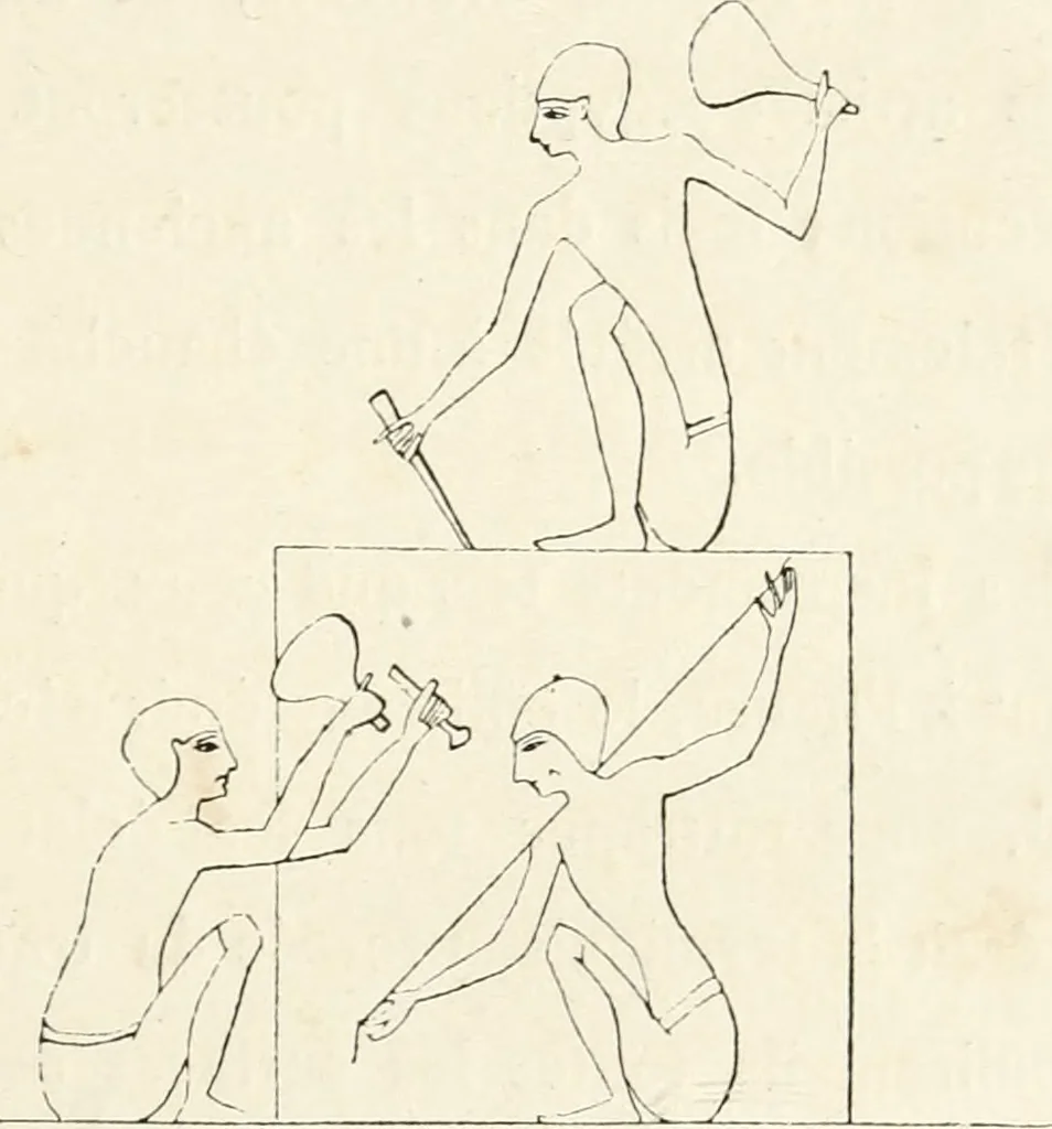 An illustration from La sculpture égyptienne, 1876, leaf 36