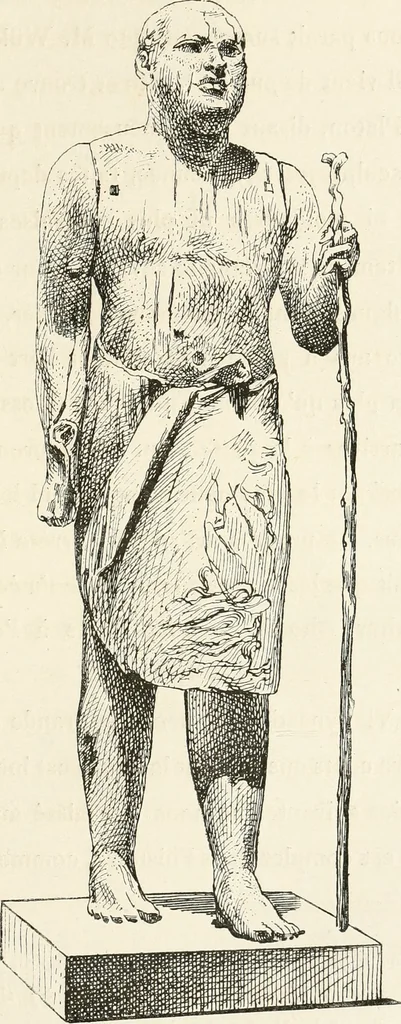 An illustration from La sculpture égyptienne, 1876, leaf 64