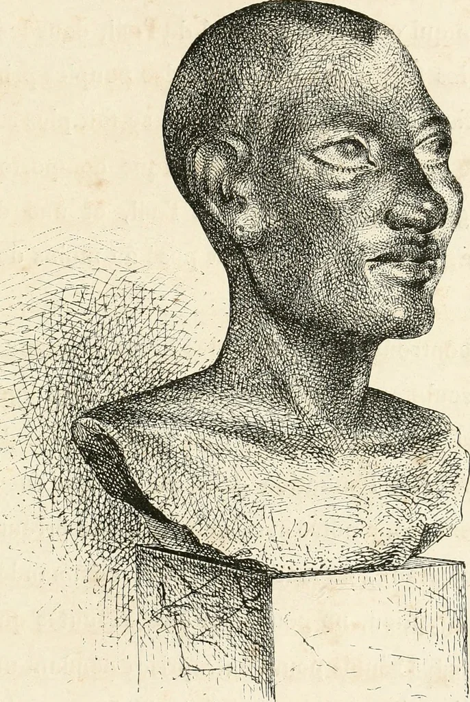 An illustration from La sculpture égyptienne, 1876, leaf 94