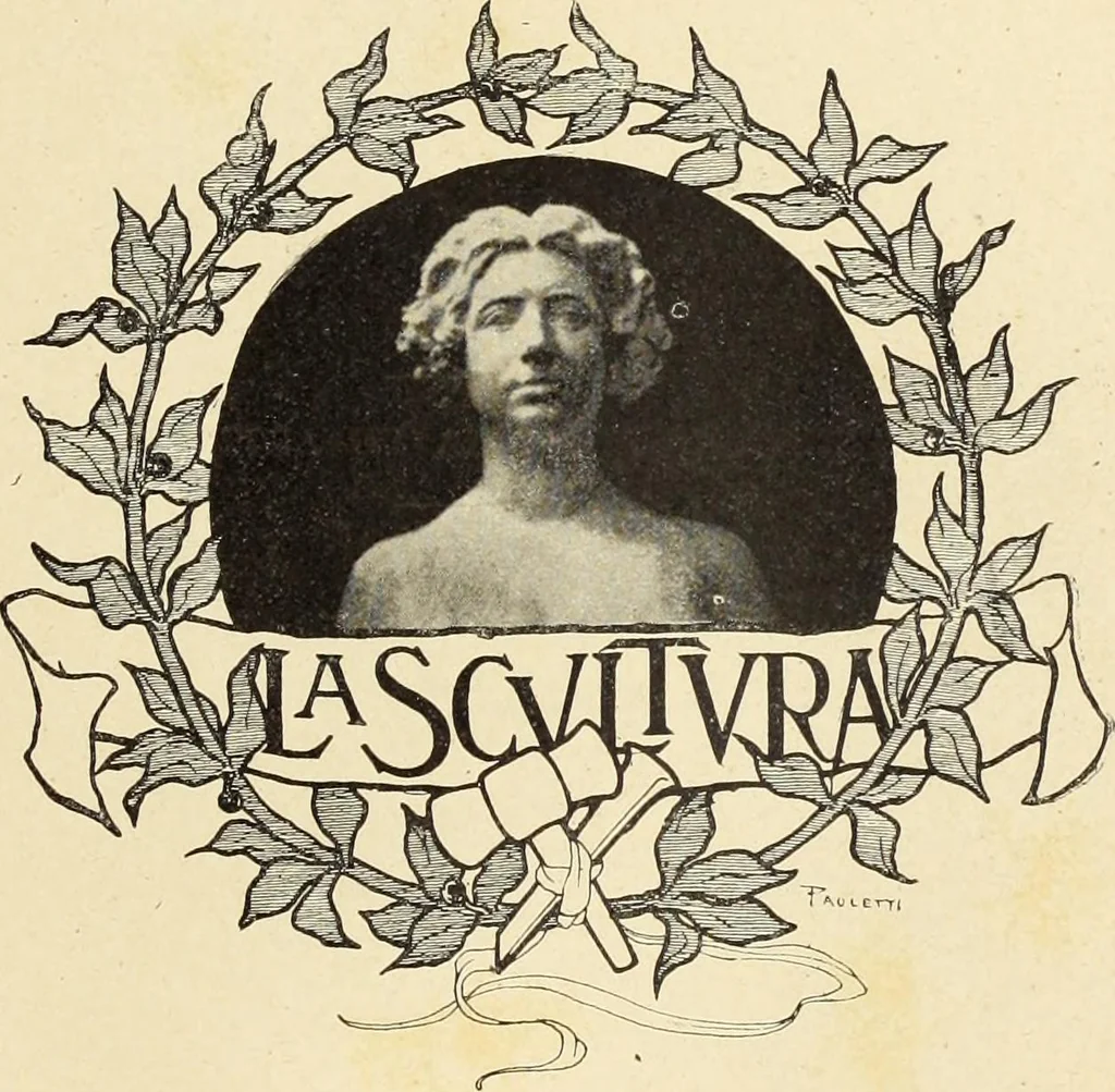 An illustration from La scultura, la pittura di U. Fleres, P. Molmenti, U. Ojetti, G. Menasci : le arti applicate di Guido Menasci, 1900, leaf 12