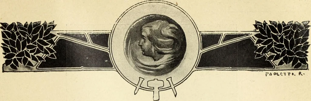 An illustration from La scultura, la pittura di U. Fleres, P. Molmenti, U. Ojetti, G. Menasci : le arti applicate di Guido Menasci, 1900, leaf 188