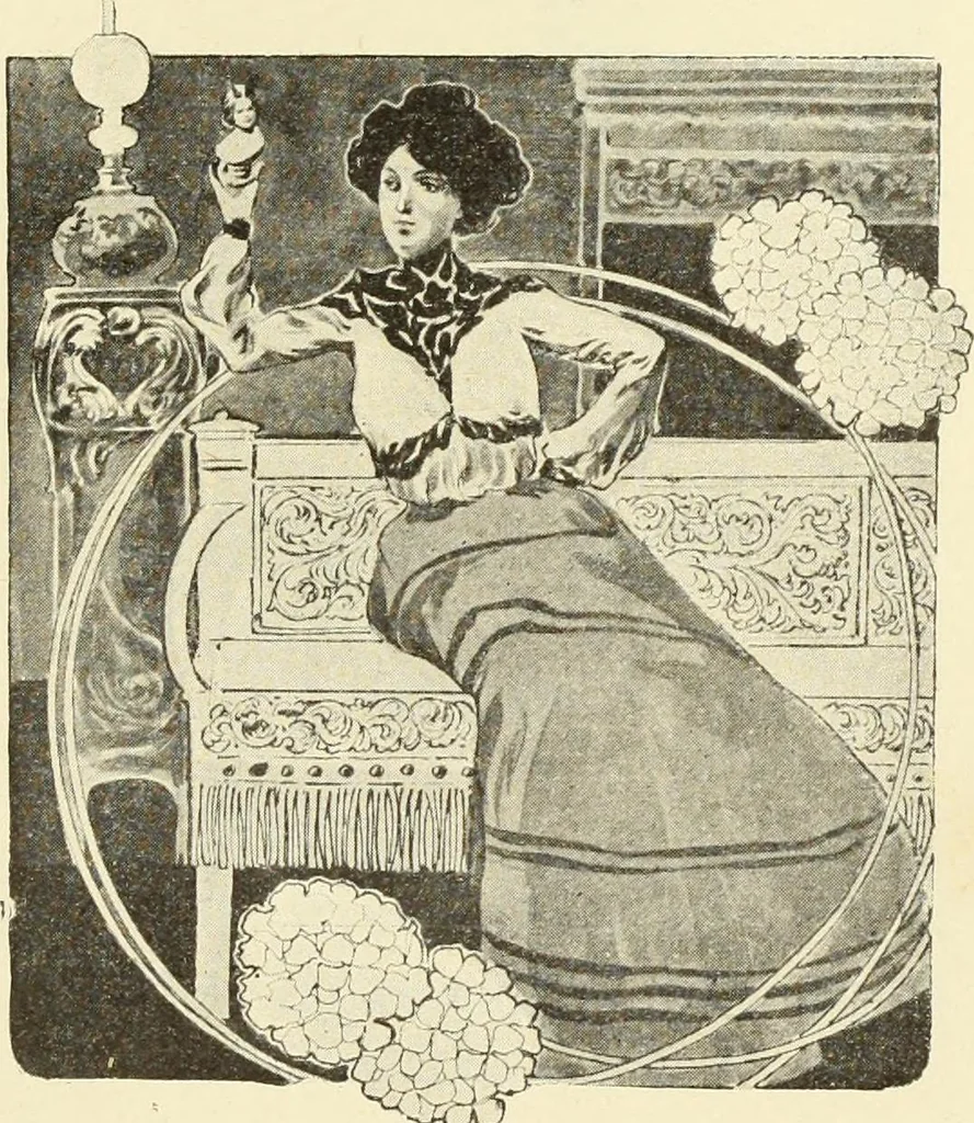 An illustration from La scultura, la pittura di U. Fleres, P. Molmenti, U. Ojetti, G. Menasci : le arti applicate di Guido Menasci, 1900, leaf 428