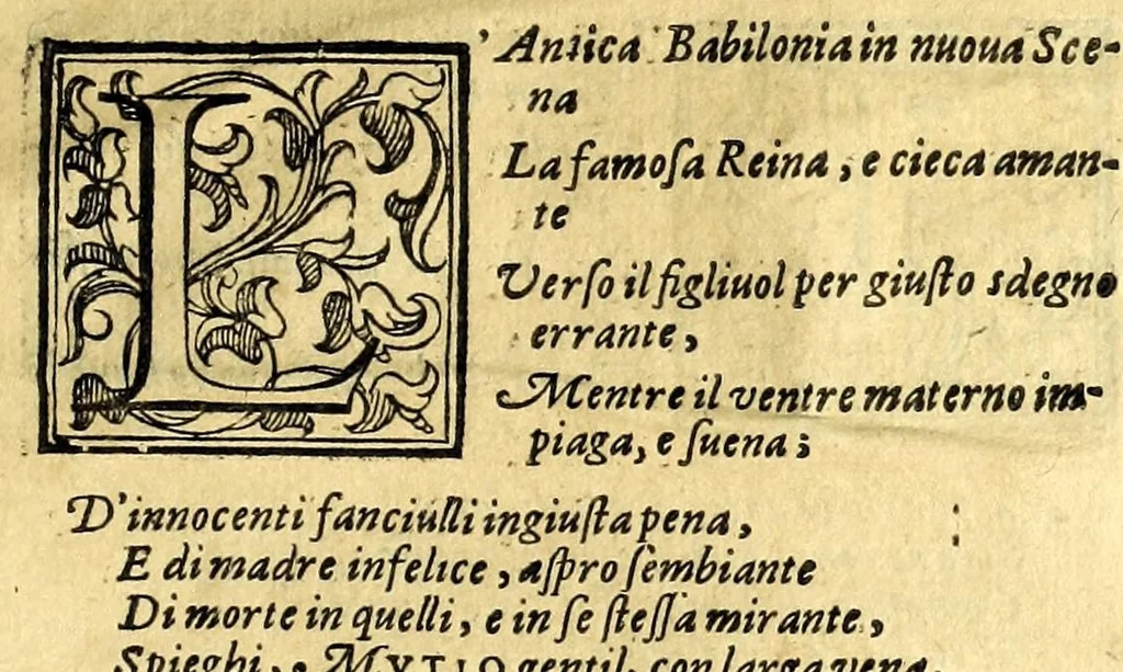 An illustration from La Semiramis : tragedia, 1593, leaf 183