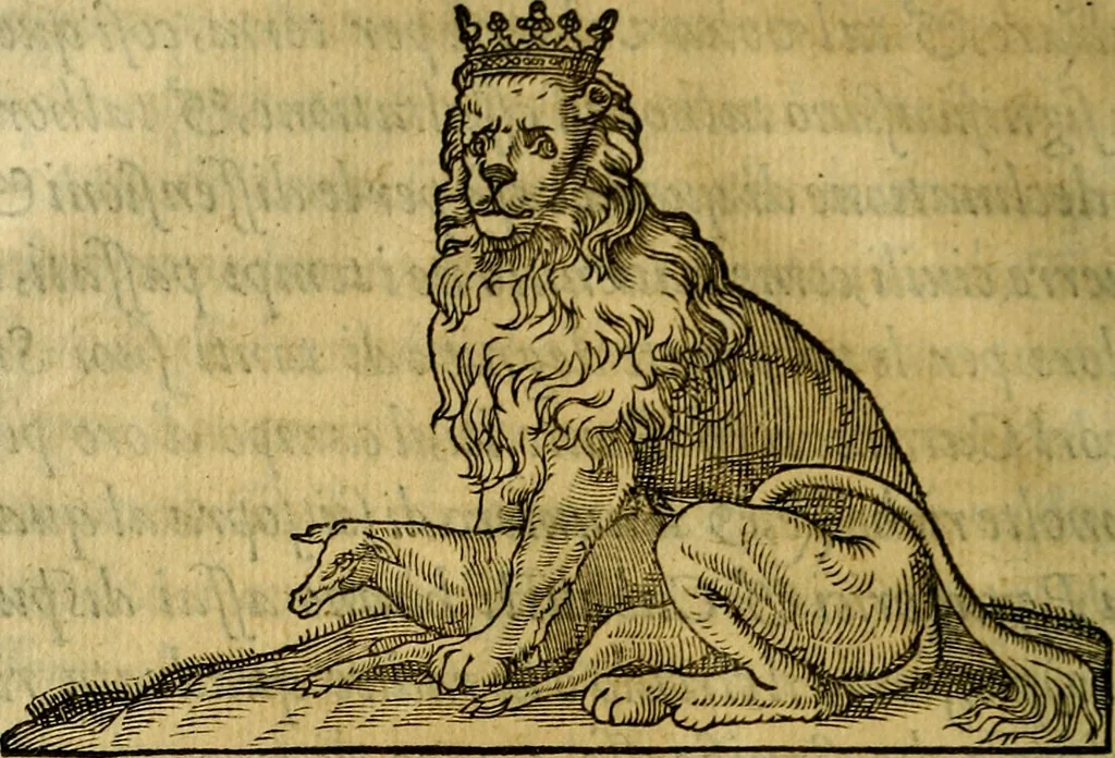 An illustration from La sententiose imprese, et dialogo del Symeone. Con la verificatione del sito di Gergobia, la geografia d'Ouernia, la figura & tempio d'Apolline in Velay; & il suo hieroglyfico monumento, natiuità, vita & epitaffio, 1560, leaf 189