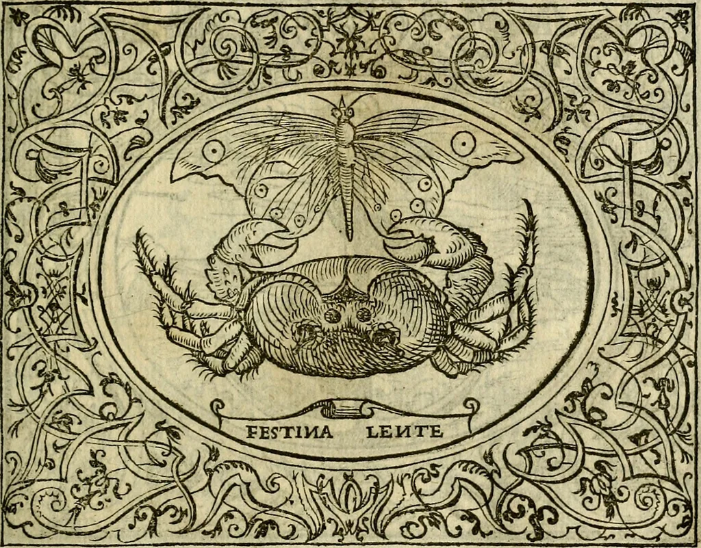 An illustration from La sententiose imprese, et dialogo del Symeone. Con la verificatione del sito di Gergobia, la geografia d'Ouernia, la figura & tempio d'Apolline in Velay; & il suo hieroglyfico monumento, natiuità, vita & epitaffio, 1560, leaf 20