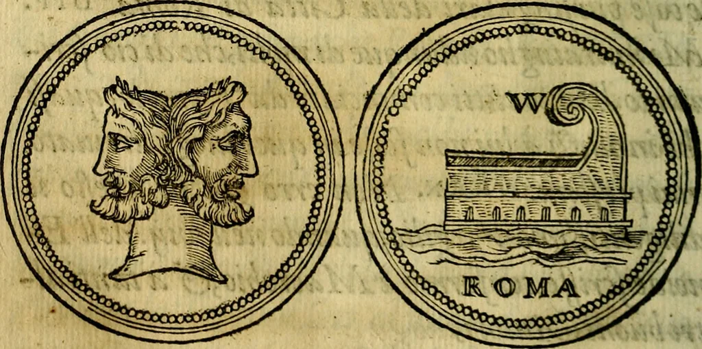 An illustration from La sententiose imprese, et dialogo del Symeone. Con la verificatione del sito di Gergobia, la geografia d'Ouernia, la figura & tempio d'Apolline in Velay; & il suo hieroglyfico monumento, natiuità, vita & epitaffio, 1560, leaf 211