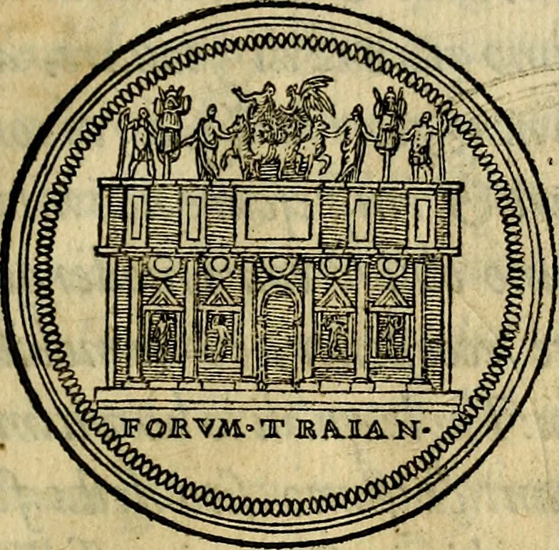 An illustration from La sententiose imprese, et dialogo del Symeone. Con la verificatione del sito di Gergobia, la geografia d'Ouernia, la figura & tempio d'Apolline in Velay; & il suo hieroglyfico monumento, natiuità, vita & epitaffio, 1560, leaf 292