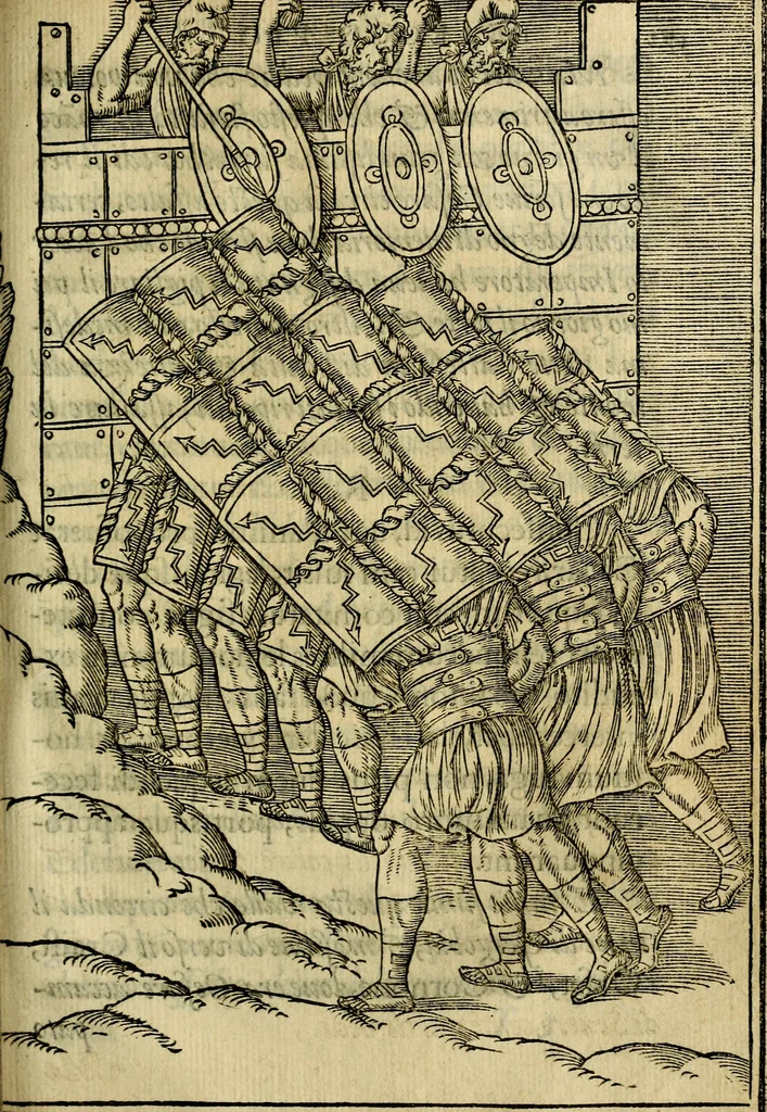 An illustration from La sententiose imprese, et dialogo del Symeone. Con la verificatione del sito di Gergobia, la geografia d'Ouernia, la figura & tempio d'Apolline in Velay; & il suo hieroglyfico monumento, natiuità, vita & epitaffio, 1560, leaf 316