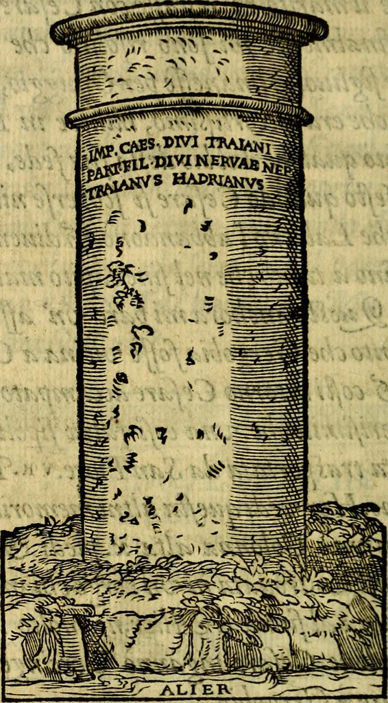An illustration from La sententiose imprese, et dialogo del Symeone. Con la verificatione del sito di Gergobia, la geografia d'Ouernia, la figura & tempio d'Apolline in Velay; & il suo hieroglyfico monumento, natiuità, vita & epitaffio, 1560, leaf 333