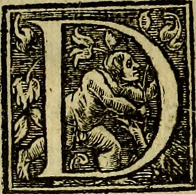 An illustration from La sententiose imprese, et dialogo del Symeone. Con la verificatione del sito di Gergobia, la geografia d'Ouernia, la figura & tempio d'Apolline in Velay; & il suo hieroglyfico monumento, natiuità, vita & epitaffio, 1560, leaf 9