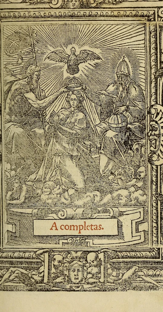 An illustration from Las horas de Nuestra Señora segu[n] el vso romano : enlas quales son añadidas muchas oraciones muy deuotas. : Y de nueuo el rosario de Nuestra Señora: y son ad longu[m] ésin [sic] require, 1551, leaf 167