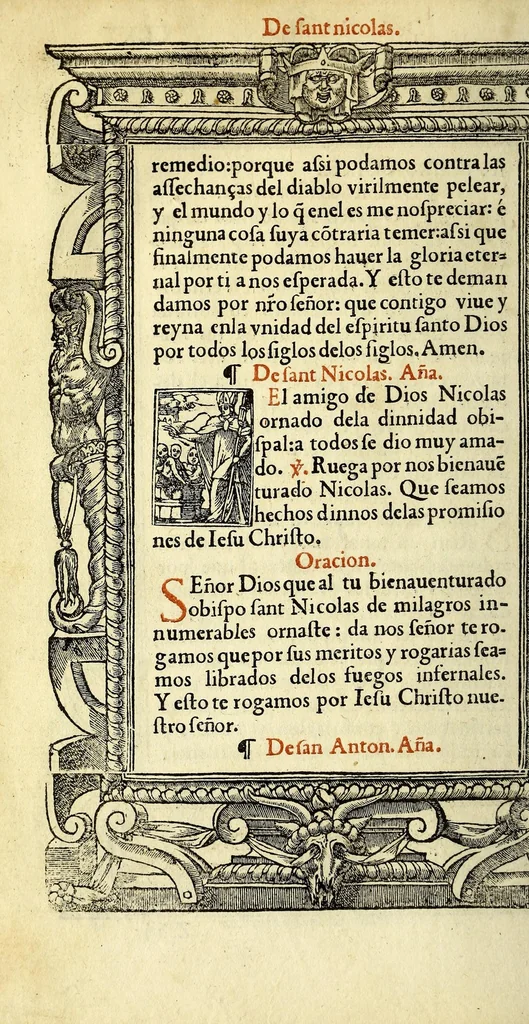 An illustration from Las horas de Nuestra Señora segu[n] el vso romano : enlas quales son añadidas muchas oraciones muy deuotas. : Y de nueuo el rosario de Nuestra Señora: y son ad longu[m] ésin [sic] require, 1551, leaf 382
