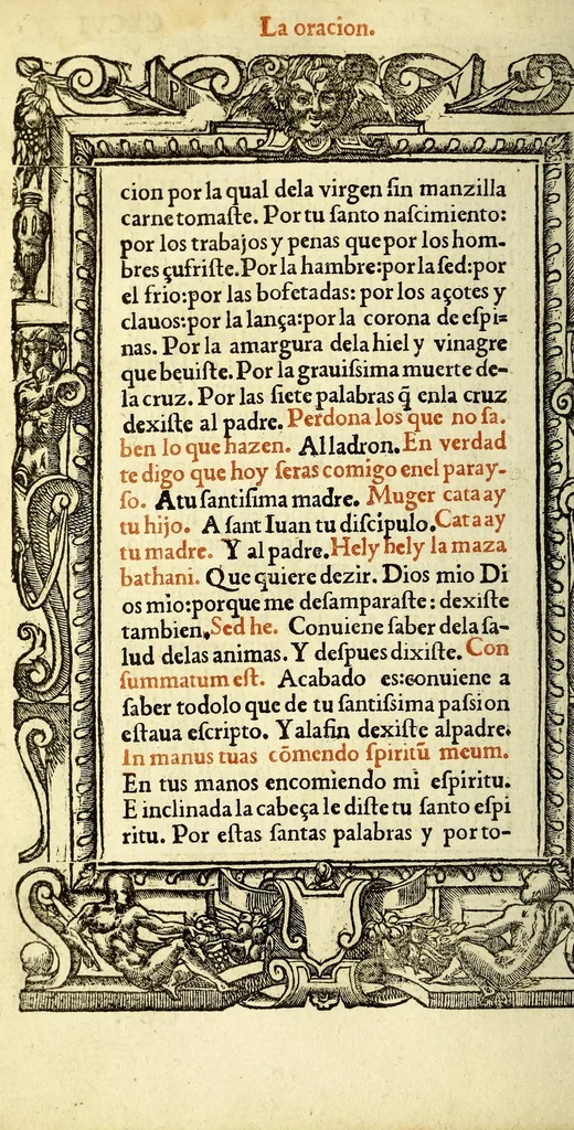 An illustration from Las horas de Nuestra Señora segu[n] el vso romano : enlas quales son añadidas muchas oraciones muy deuotas. : Y de nueuo el rosario de Nuestra Señora: y son ad longu[m] ésin [sic] require, 1551, leaf 434