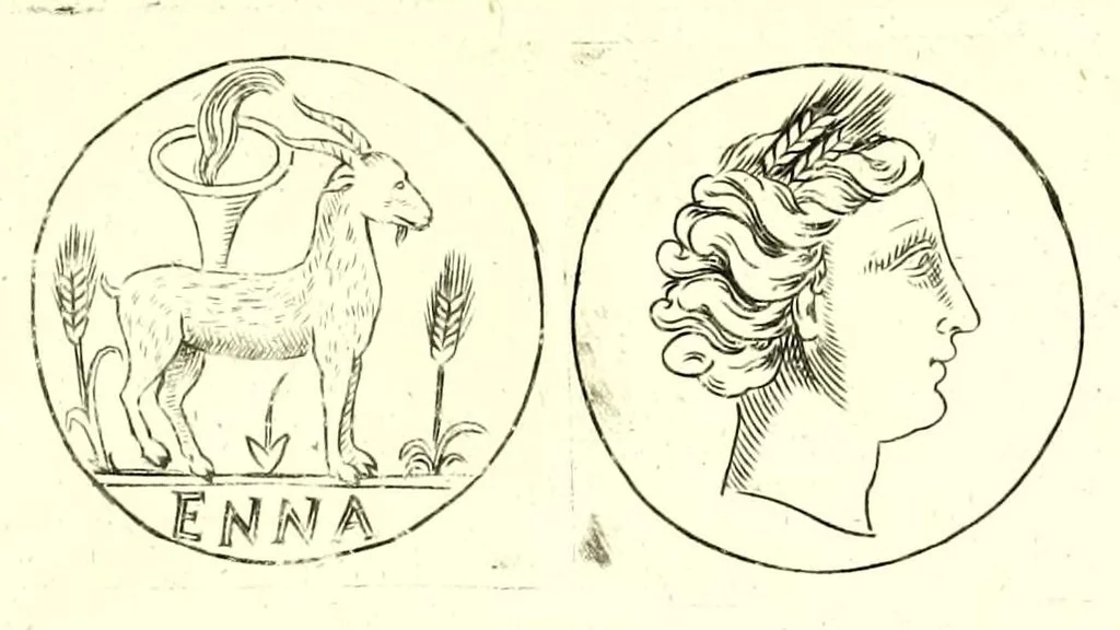 An illustration from La Sicilia di Filippo Paruta descritta con medaglie, e ristampata con aggiunta da Leonardo Agostini : hora in miglior ordine disposta da Marco Maier : arrichita d'una descrittione compendiosa di quella famosa isola, & illustrata d'una succinta dichiaratione non più stampata intorno alle sue medaglie : con l'aggiunta della cronologia accomodata alla sudetta historia, 1697, leaf 257