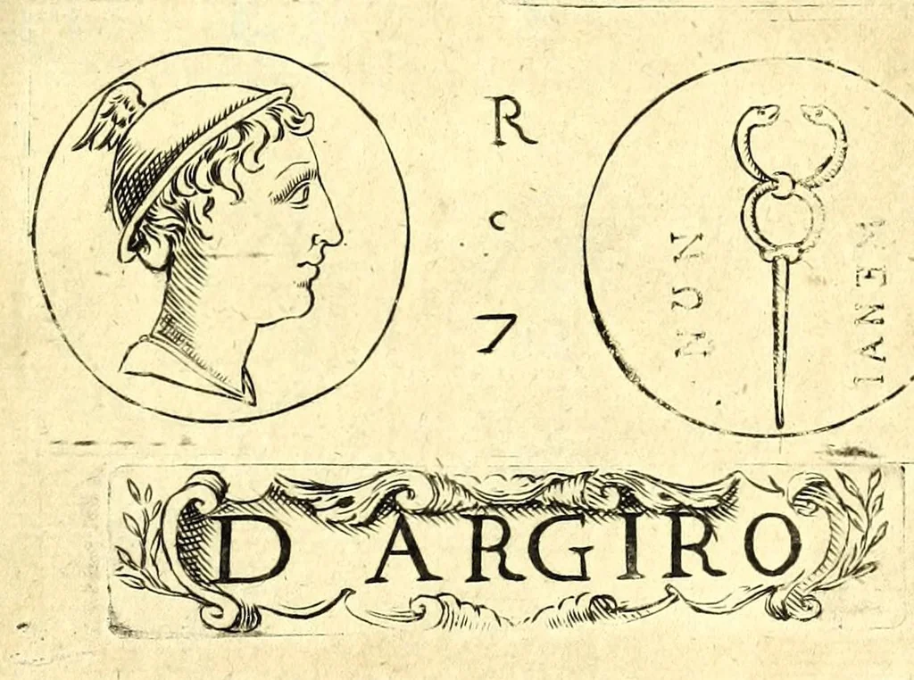 An illustration from La Sicilia di Filippo Paruta descritta con medaglie, e ristampata con aggiunta da Leonardo Agostini : hora in miglior ordine disposta da Marco Maier : arrichita d'una descrittione compendiosa di quella famosa isola, & illustrata d'una succinta dichiaratione non più stampata intorno alle sue medaglie : con l'aggiunta della cronologia accomodata alla sudetta historia, 1697, leaf 269