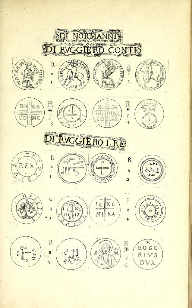 An illustration from La Sicilia di Filippo Paruta descritta con medaglie, e ristampata con aggiunta da Leonardo Agostini : hora in miglior ordine disposta da Marco Maier : arrichita d'una descrittione compendiosa di quella famosa isola, & illustrata d'una succinta dichiaratione non più stampata intorno alle sue medaglie : con l'aggiunta della cronologia accomodata alla sudetta historia, 1697, leaf 353