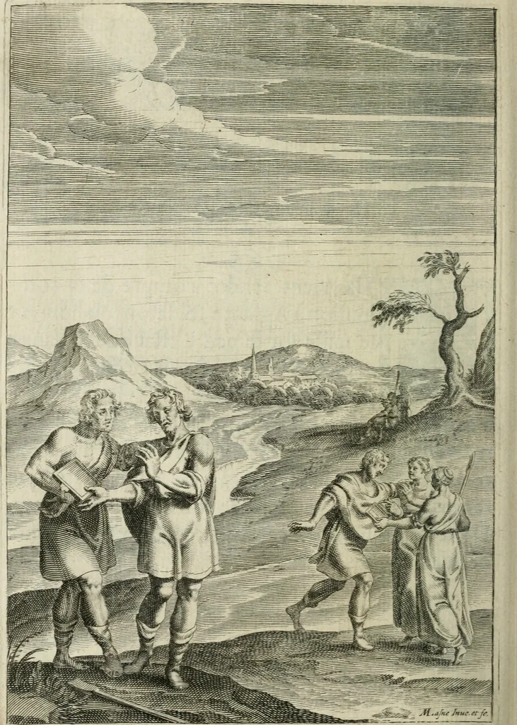 An illustration from La Silvanire, ou, La morte-vive, 1631, leaf 121