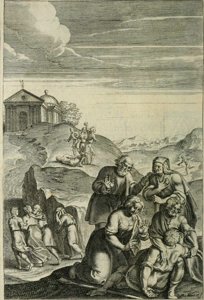 An illustration from La Silvanire, ou, La morte-vive, 1631, leaf 151
